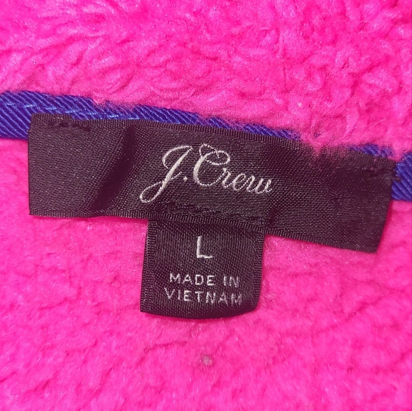 J Crew Superplush Sherpa Fleece Half-zip Pullover Shirt Women's Size Large Pink - Picture 6 of 9